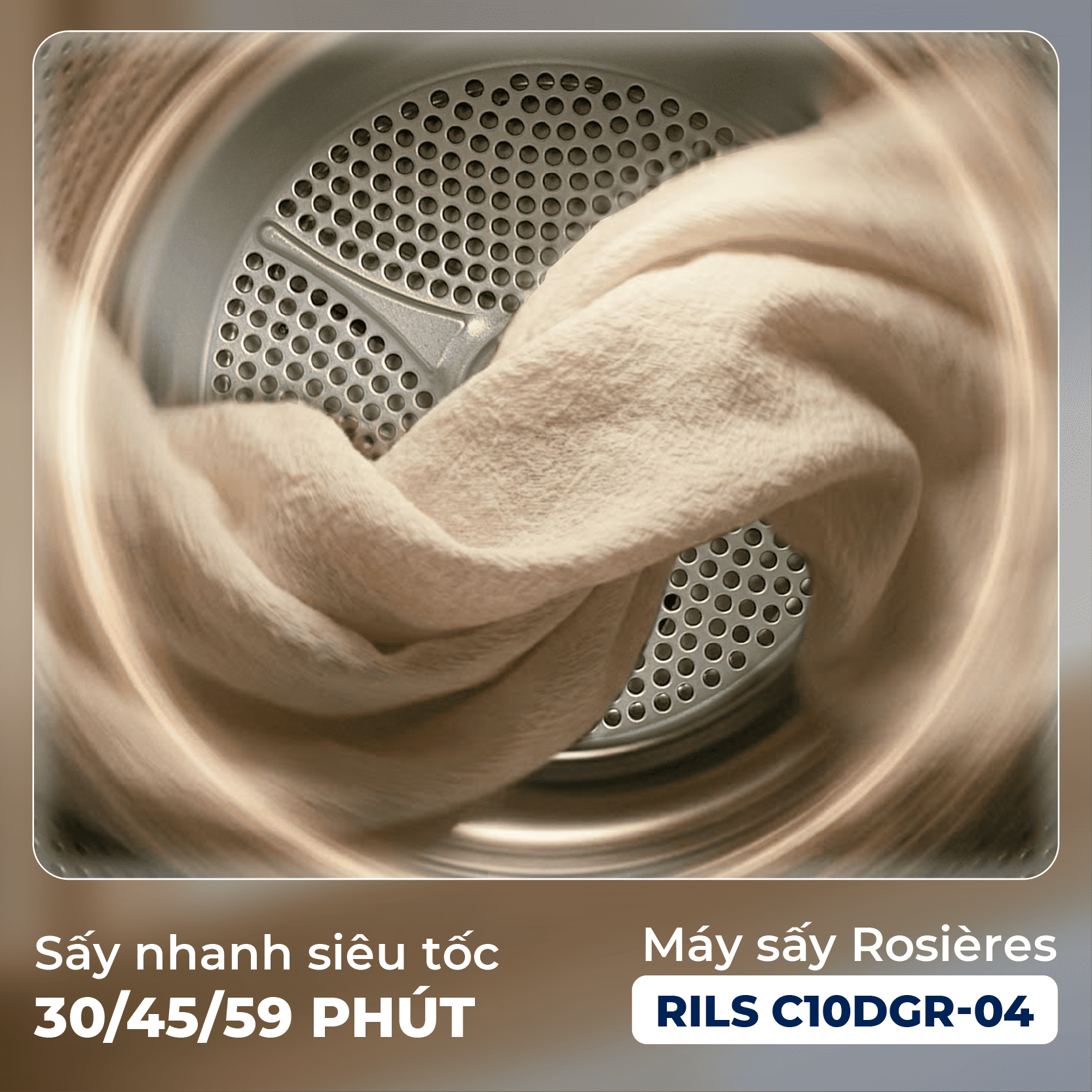 Máy sấy quần áo Rosières 10 kg RILS C10DGR-04 - Nhập khẩu chính hãng