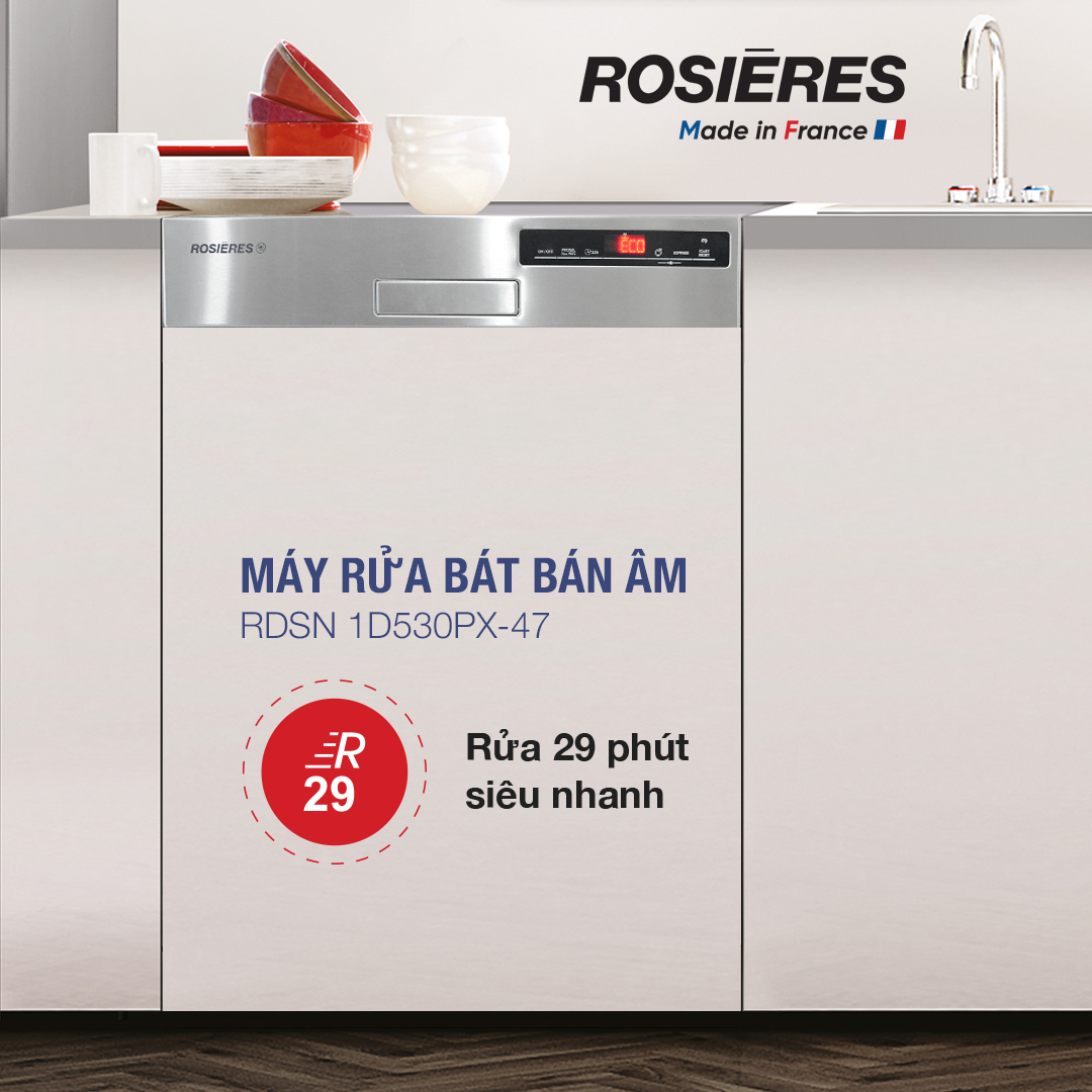 Máy rửa bát bán âm Rosieres 15 bộ