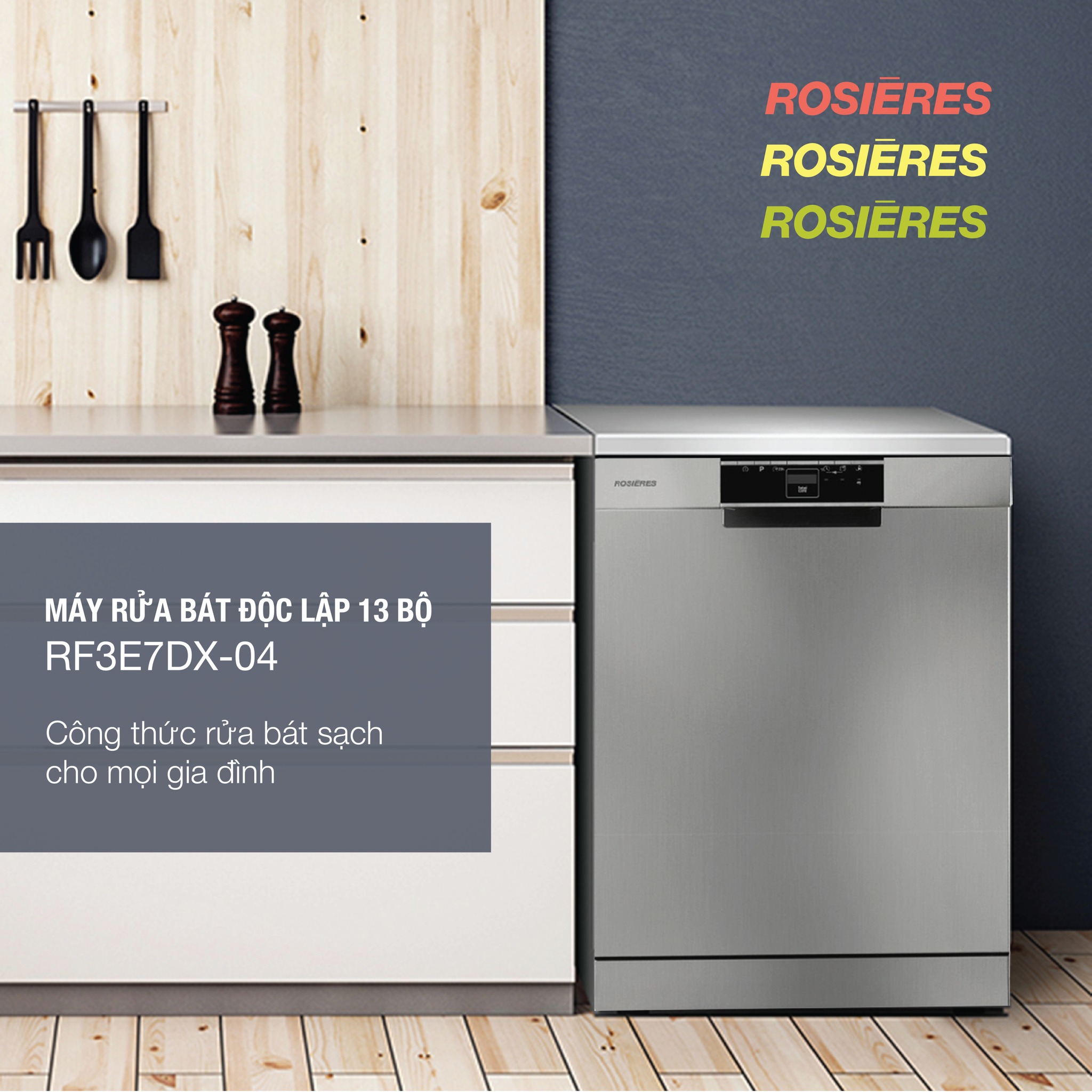 MÁY RỬA CHÉN BÁT ĐỘC LẬP ROSIERES 13 BỘ