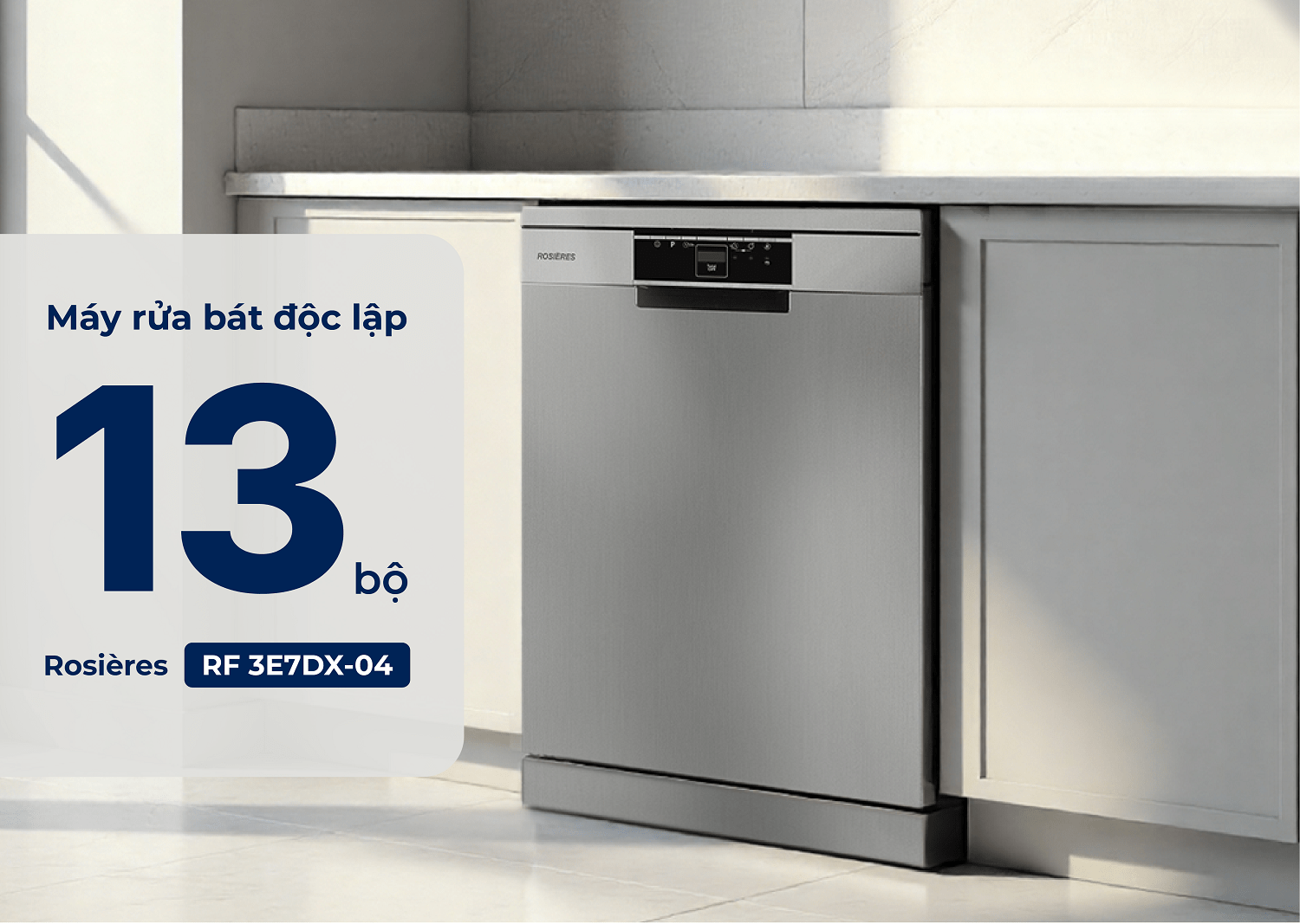 Máy rửa chén bát độc lập 13 bộ Rosières RF 3E7DX-04