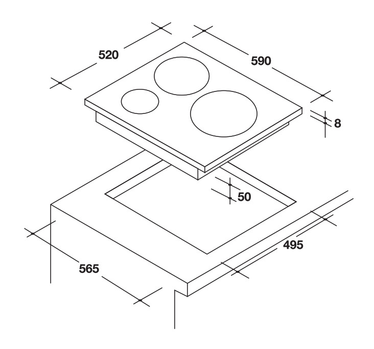 Bếp từ 3 vùng nấu RPI342MM