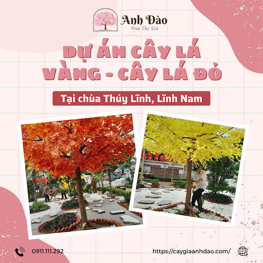 Cây lá vàng - Cây lá đỏ tại Nhà chùa Thúy Lĩnh, Lĩnh Nam