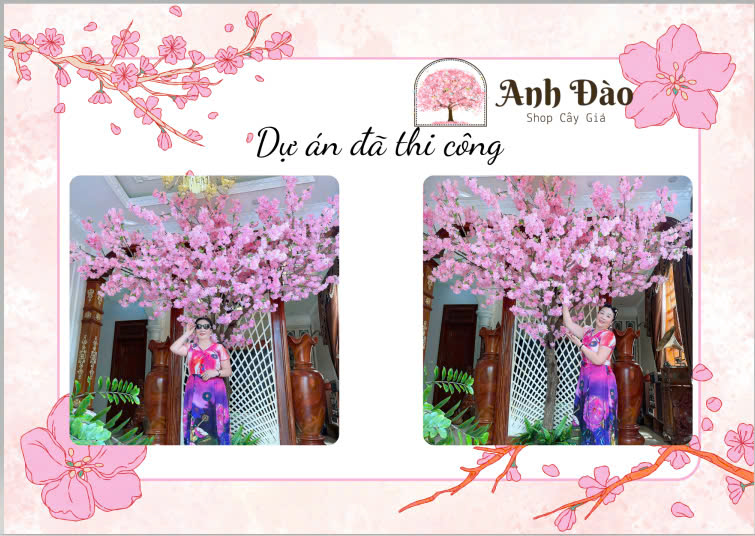 Thi Công Cây Hoa Anh Đào Cao 3m Rộng 4m Tại Thạch Thất - Cây Giả Anh Đào
