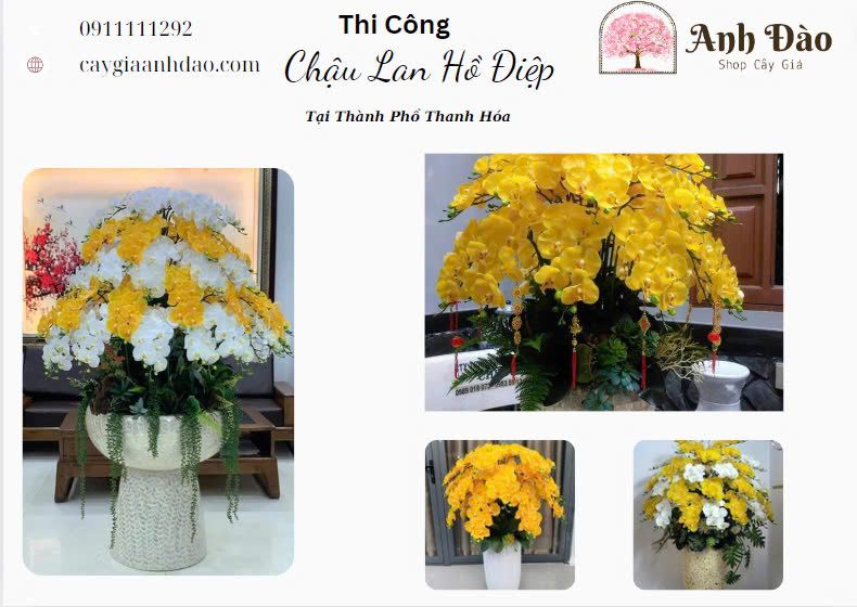 Thi Công Cây Lan Hồ Điệp Giả tại Khách Sạn Hải Tiến Thành Phố Thanh Hóa - Cây Giả Anh Đào