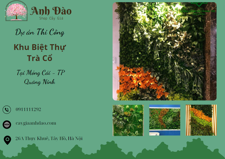 Thi Công Cây Tường Giả Tại Khu Biệt Thự Nghỉ Dưỡng Trà Cổ - Cây Giả Anh Đào