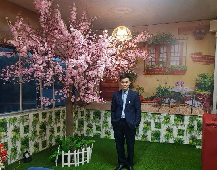 Cây Anh Đào Hồng và Đống gốc cây làm cây giả cao 3,5m