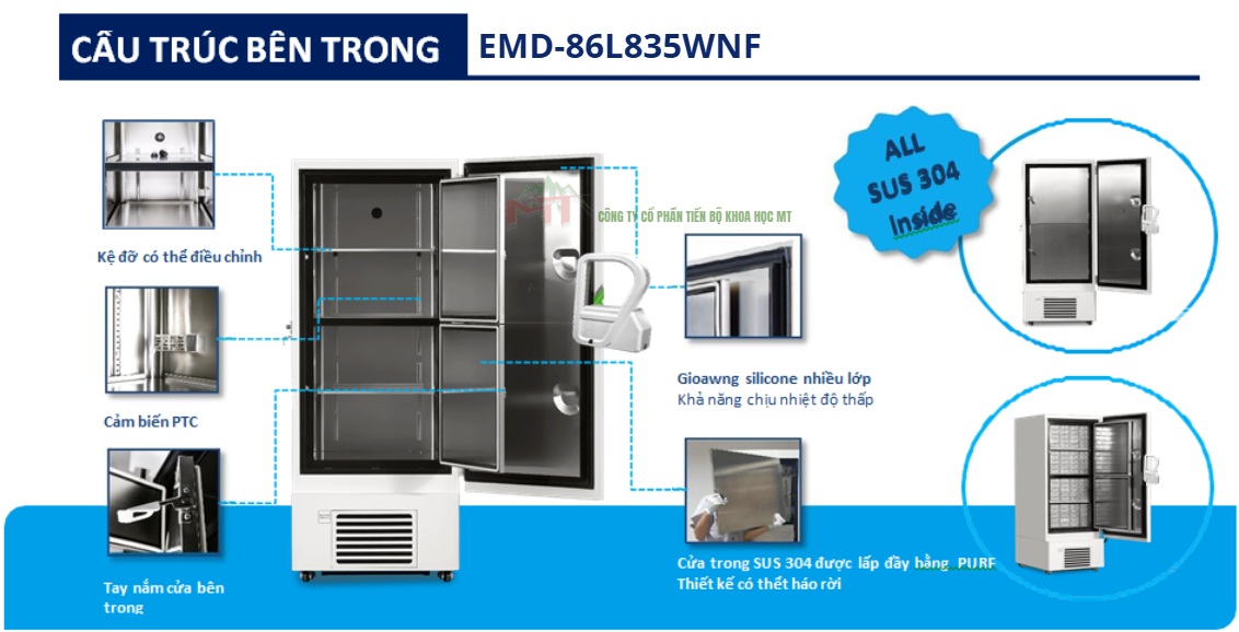 cấu tạo bên trong tủ emd-86l835wnf