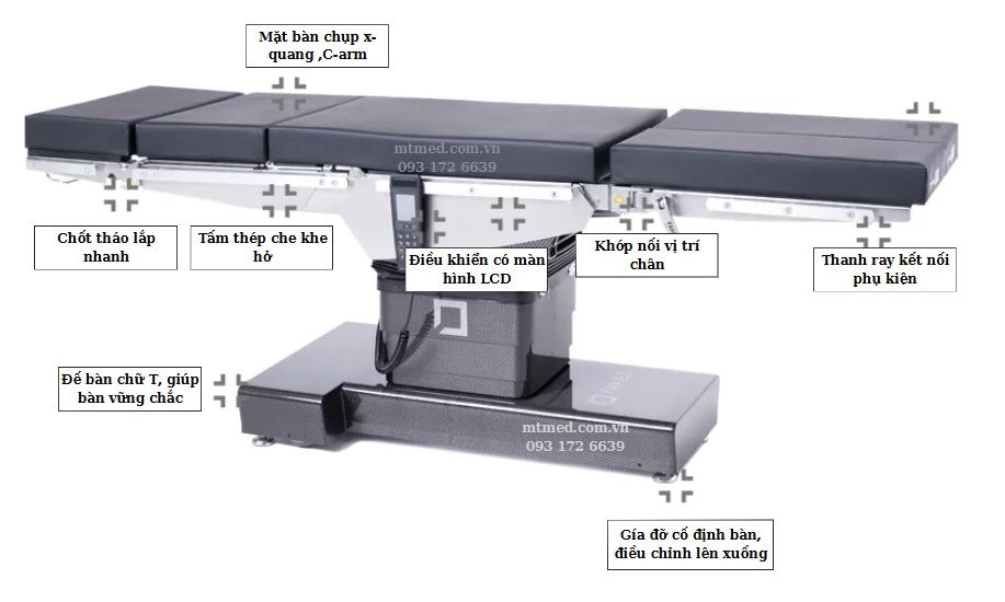 cấu tạo của bàn mổ tổng quát cao cấp optima