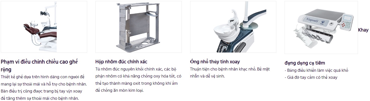 cấu tạo ghế nha khoa g3