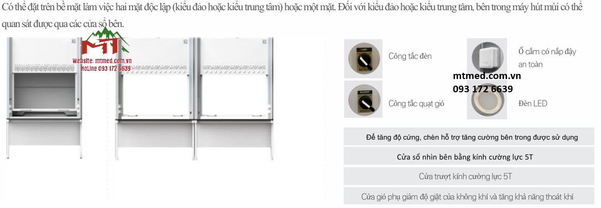 cấu tạo tủ hút khí độc GAHP-C