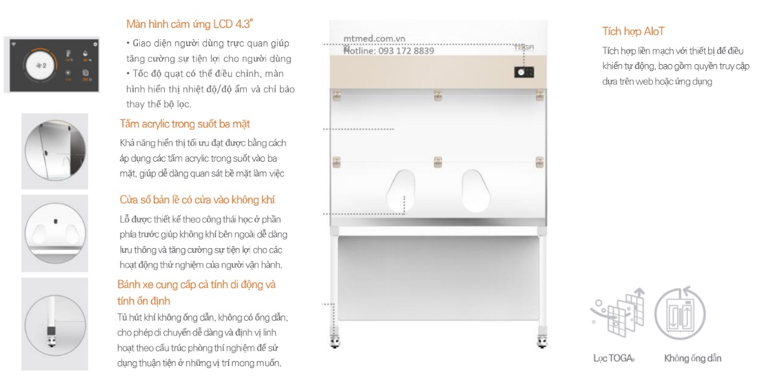 cấu tạo tủ hút khí độc không ống TOGA- DFH 900-AI