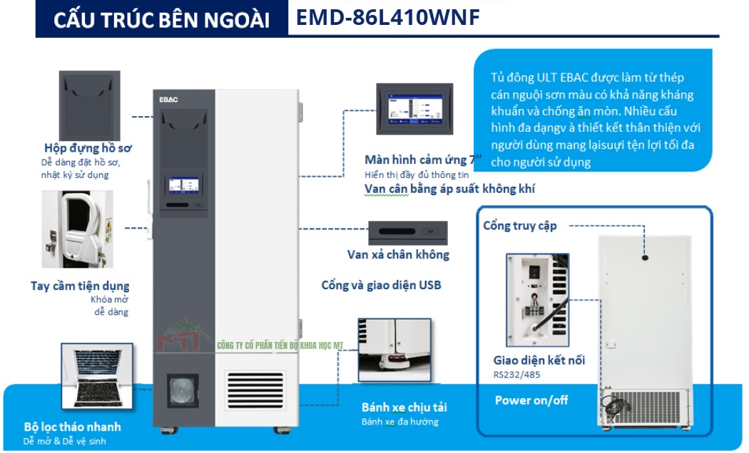 cấu trúc bên ngoài tủ emd-86l410