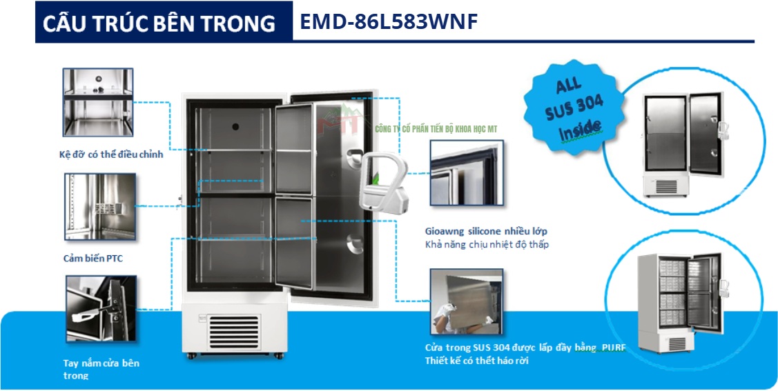cấu trúc bên trong tủ emd-86l583wnf