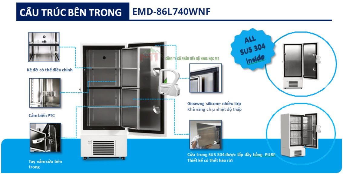 cấu trúc bên trong tủ emd-86l740wnf