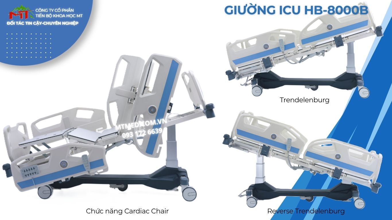 chức năng giường cấp cứu icu hb 8000b