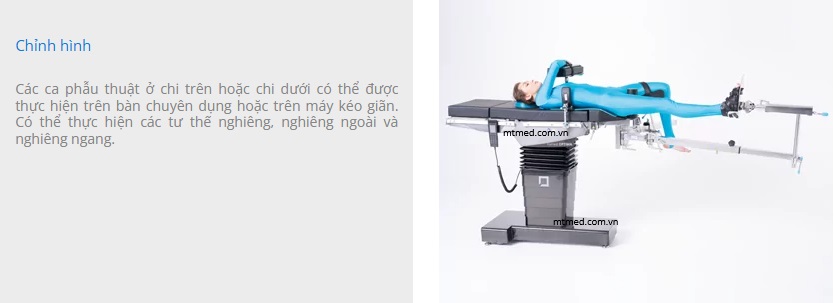 chức năng mổ chỉnh hình của bàn mổ tổng quát cao cấp optima
