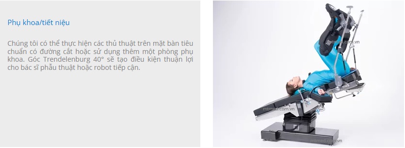chức năng mổ tiết liệu phụ khoa của bàn mổ tổng quát optima