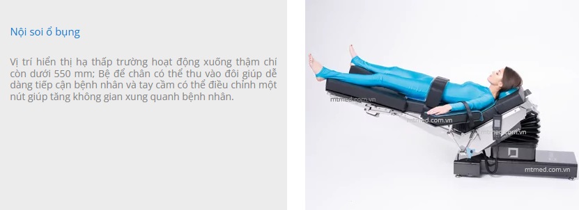 chức năng nội soi ổ bụng của bàn mổ tổng quát optima