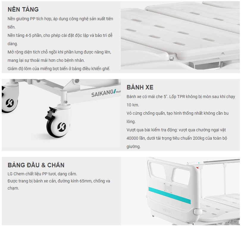 giường bệnh nhân điều khiển bằng điện