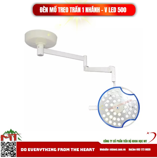 đèn mổ treo trần 1 nhánh V LED 500