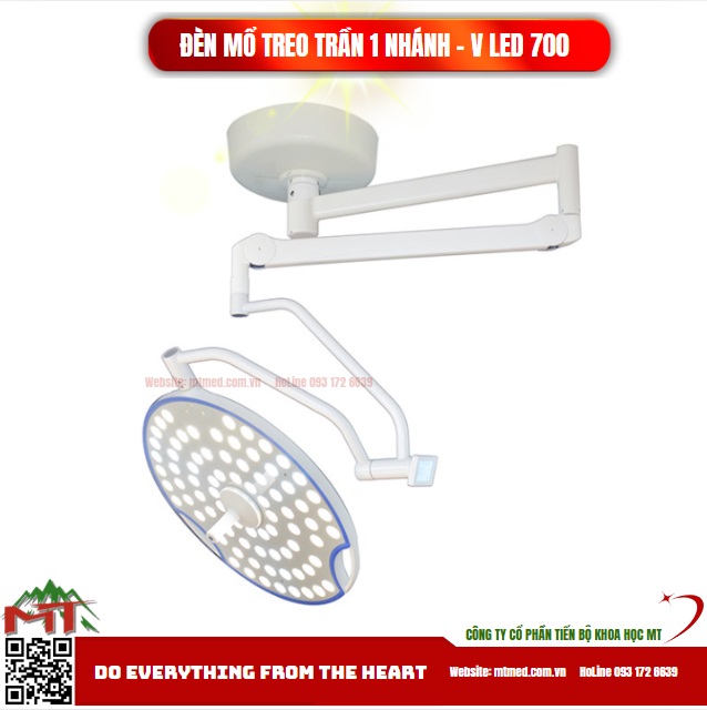 đèn mổ treo trần 1 nhánh vled 700 trung quốc