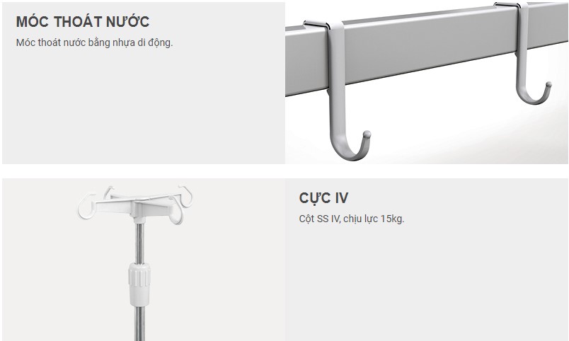 giường bệnh viện 2 tay quay