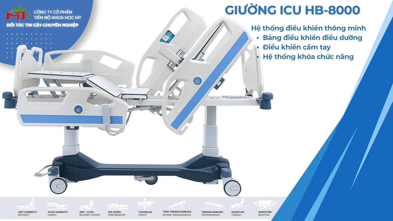 giường cấp cứu icu hb 8000