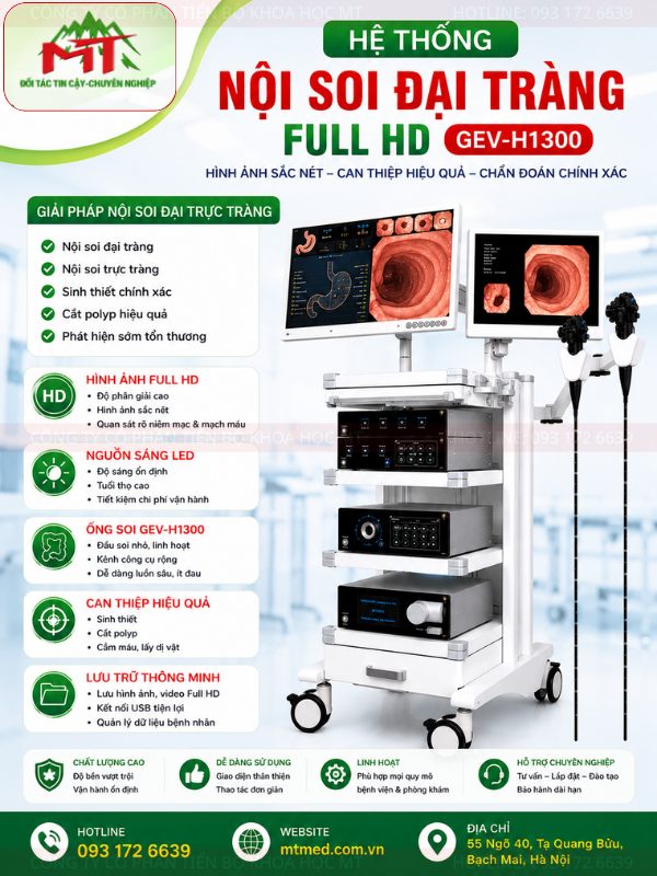 hệ thống máy nội soi tiêu hóa gev-h1300