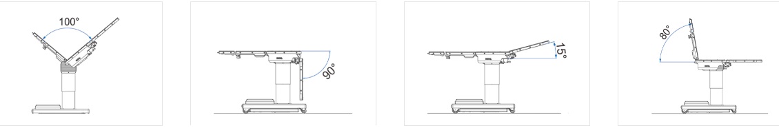 kích thước 2 của bàn mổ dr max 5800