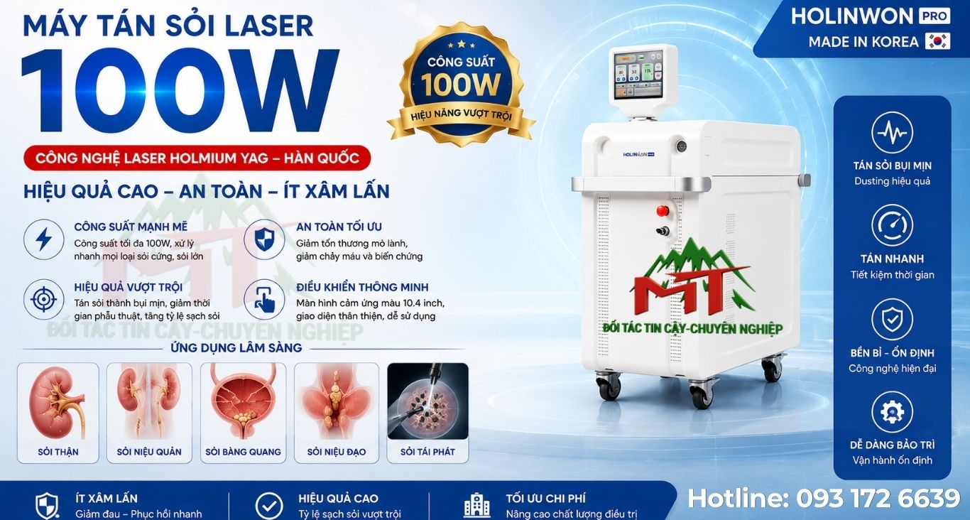 Máy laser tán sỏi 100w hàn quốc