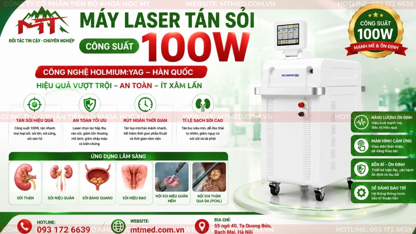 máy laser tán sỏi 100w- xuất xứ hàn quốc