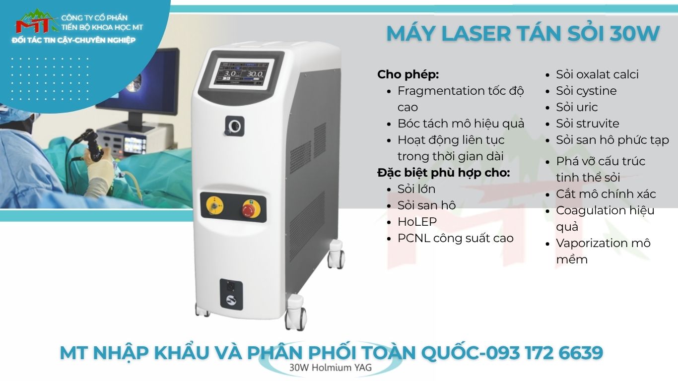 máy laser tán sỏi công suất 30w