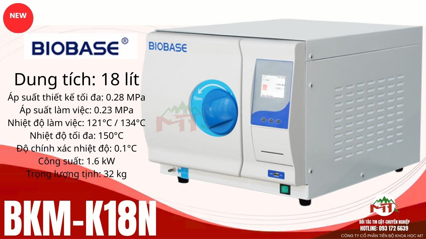 nồi hấp tiệt trùng để bàn 18 lít biobase