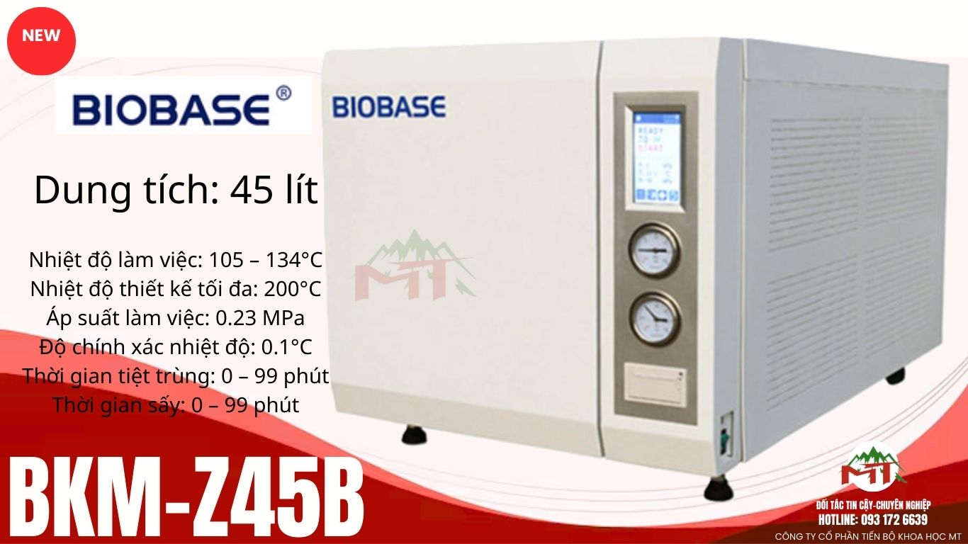 nồi hấp tiệt trùng để bàn 45 lít biobase