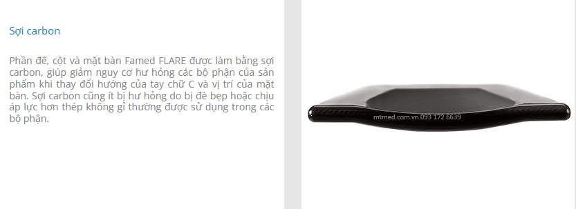 sợi carbon của bàn phẫu thuật mạch flare chụp c-arm