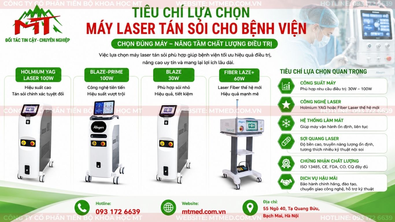 tiêu chí lựa chọn máy laser tán sỏi