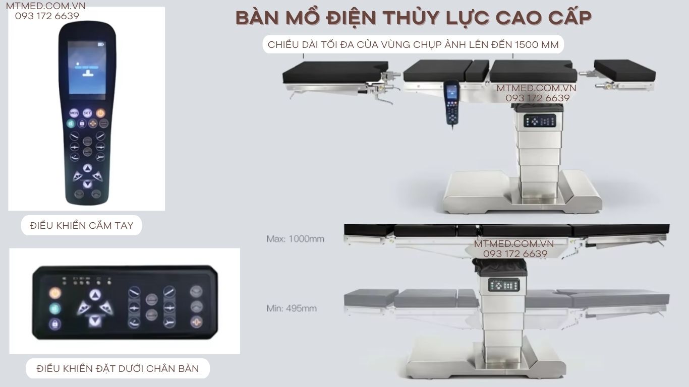 tính năng bàn mổ điện thủy lực cao cấp