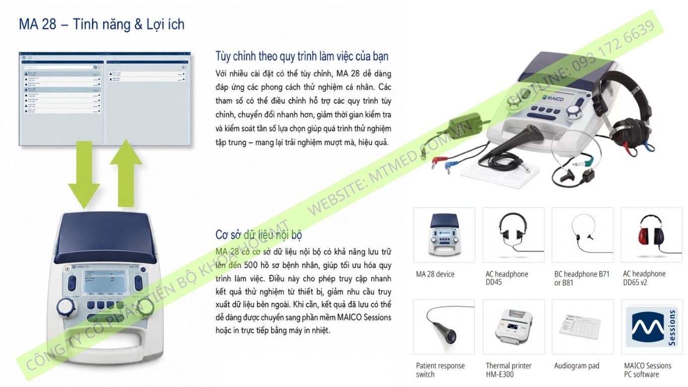 tính năng máy đo thính lực ma 28