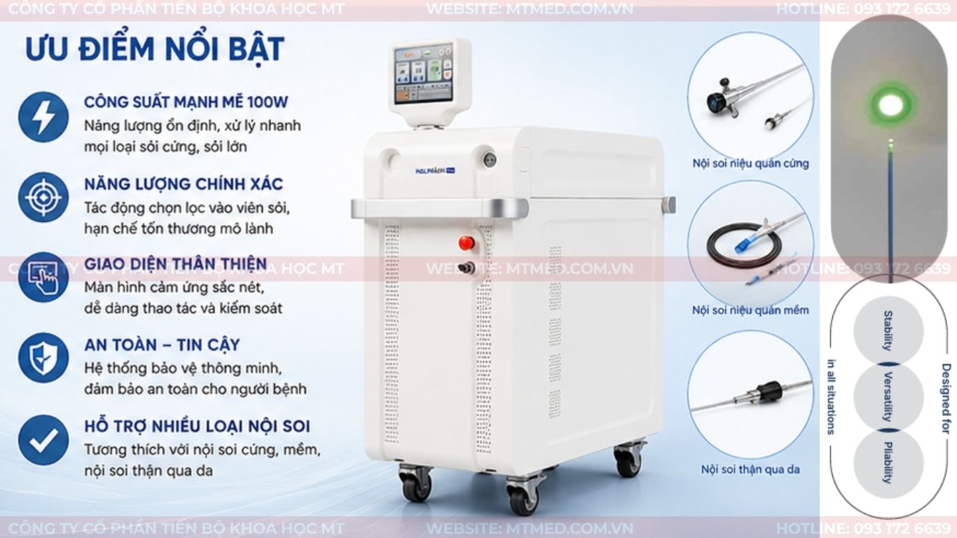 ưu điểm của máy tán sỏi laser