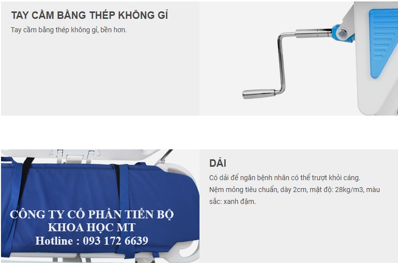 xe đẩy cáng bệnh nhân có tay quay