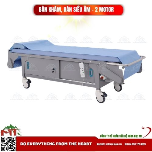 Bàn khám, bàn siêu âm điều khiển điện 2 motor