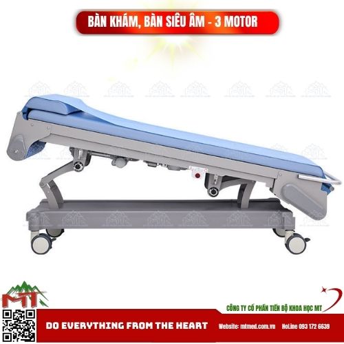Bàn khám, bàn siêu âm điều khiển điện 3 motor