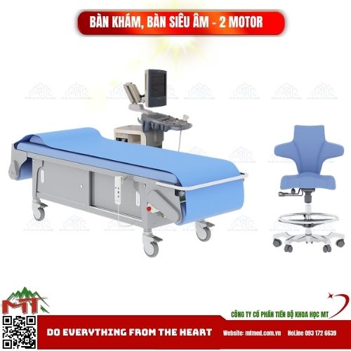 Bàn khám, bàn siêu âm điều khiển điện 2 motor