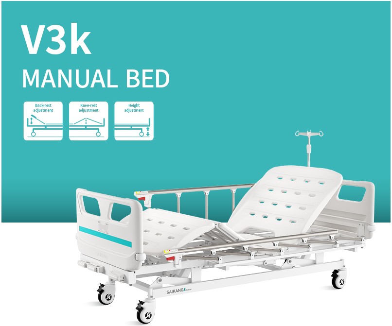 Giường bệnh nhân 3 tay quay V3K