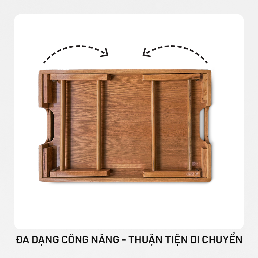 bàn gấp gỗ sồi tự nhiên tiết kiệm diện tích căn hộ studio