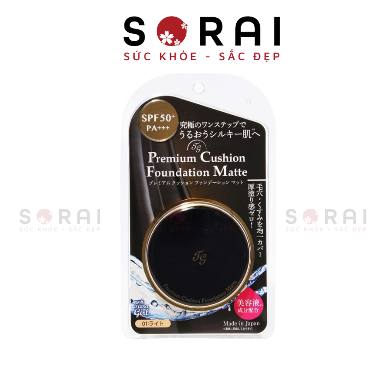 Phấn nước TG Tiara Premium Cushion Nhật Bản Tone sáng (Da dầu)