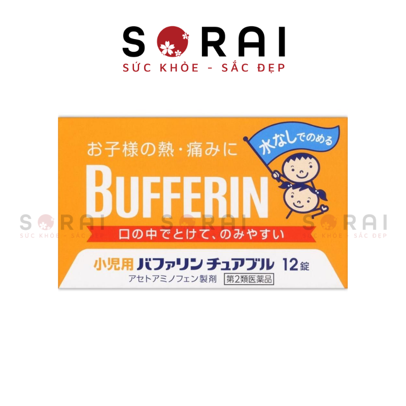 Viên hạ sốt, đau đầu Bufferin cho bé từ 3 tuổi 12 viên