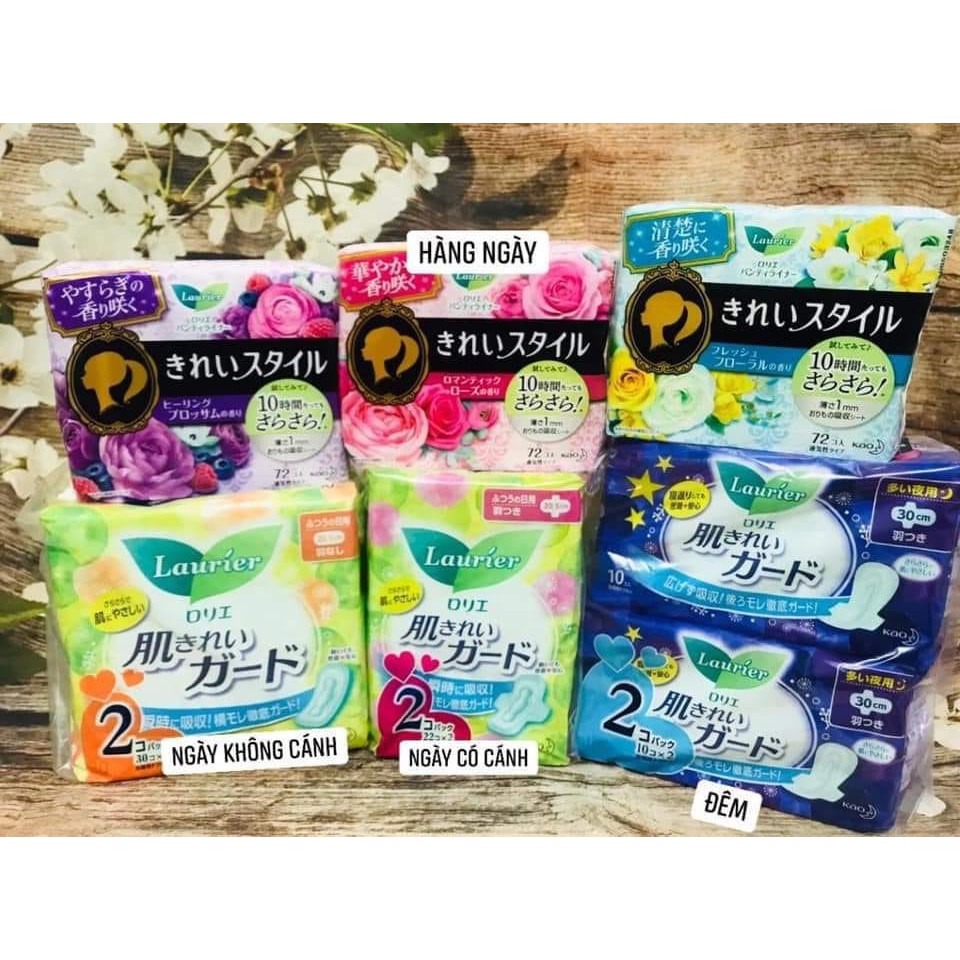Set băng vệ sinh Laurier Nhật Bản ban đêm có cánh