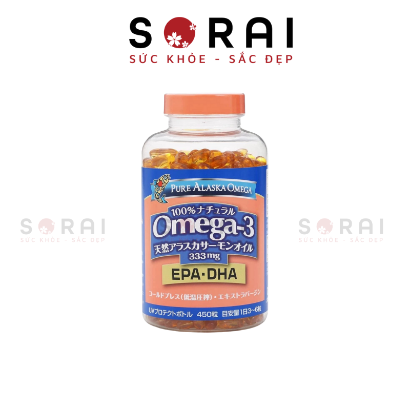 Viên uống Pure Omega Alaska bổ sung Omega 3 Nhật Bản hộp 450 viên