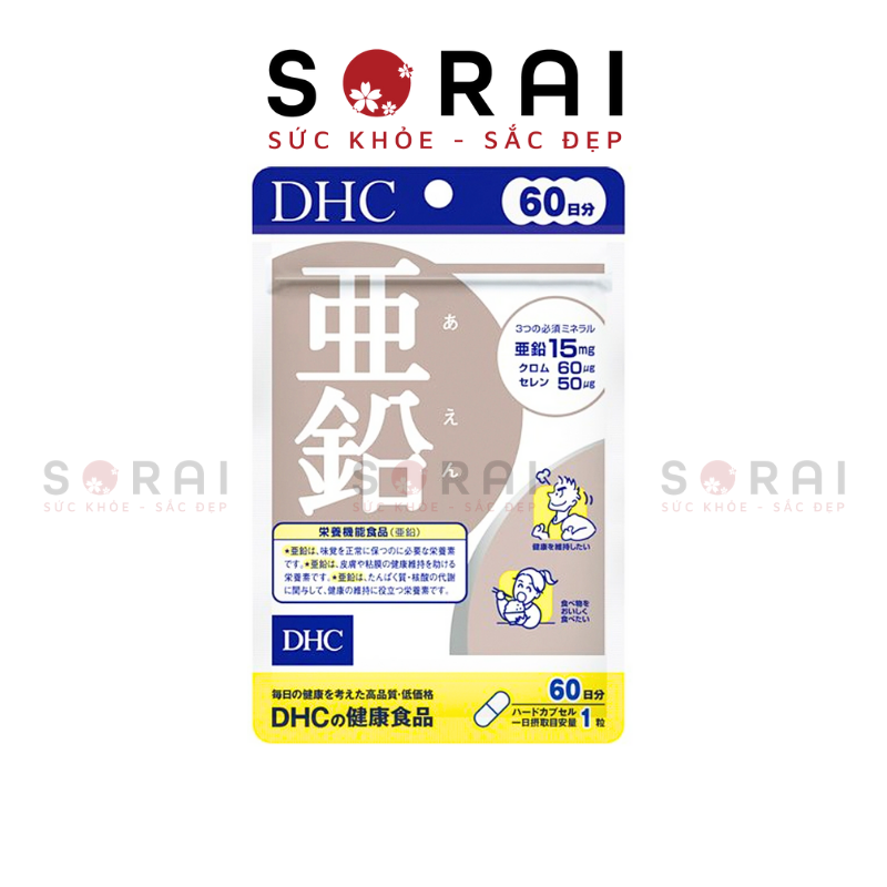 Viên bổ sung kẽm DHC Zinc Nhật bản túi 60 viên 60 ngày